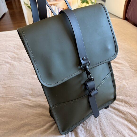 Rains Mini Waterproof Backpack - Green - Picture 1 of 11
